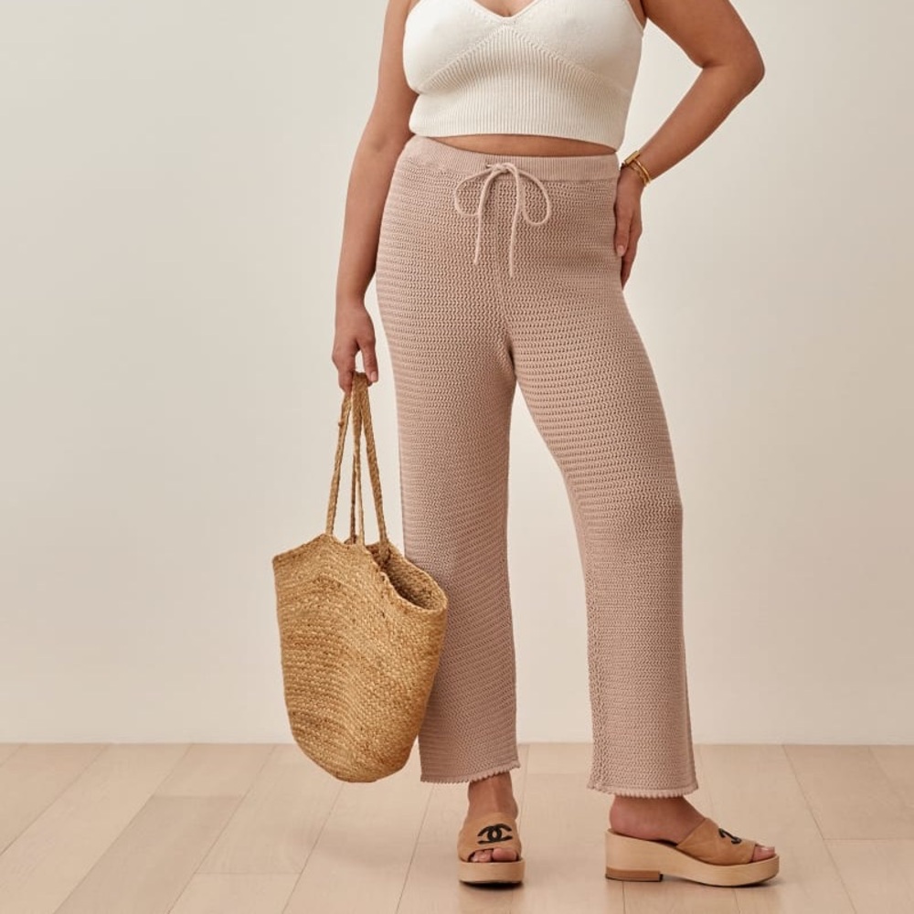 Reformation Rosso open knit pants